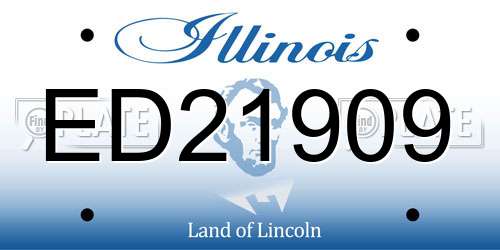 ED21909 Illinois License Plate