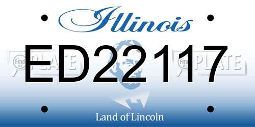 ED22117 Illinois License Plate