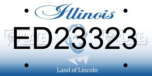 ED23323 Illinois License Plate