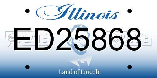 ED25868 Illinois License Plate