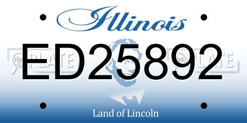 ED25892 Illinois License Plate