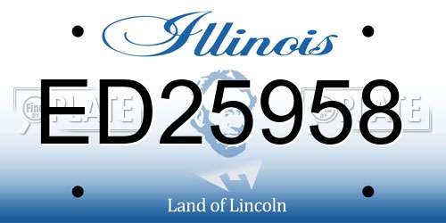 ED25958 Illinois License Plate