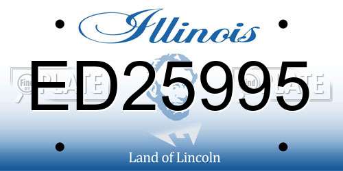 ED25995 Illinois License Plate