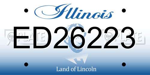 ED26223 Illinois License Plate