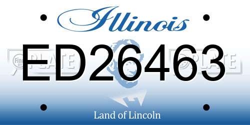 ED26463 Illinois License Plate