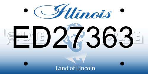 ED27363 Illinois License Plate