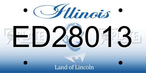 ED28013 Illinois License Plate