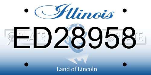 ED28958 Illinois License Plate