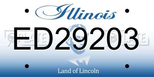 ED29203 Illinois License Plate