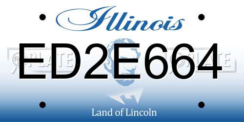 ED2E664 Illinois License Plate