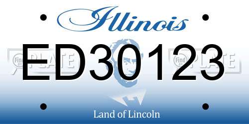 ED30123 Illinois License Plate