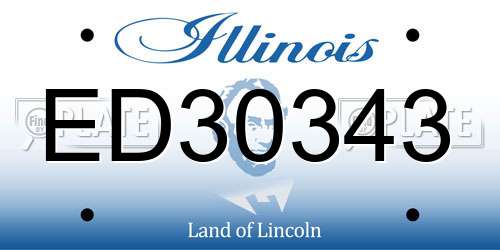 ED30343 Illinois License Plate