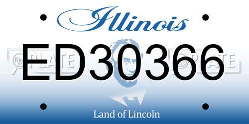 ED30366 Illinois License Plate