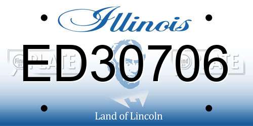 ED30706 Illinois License Plate