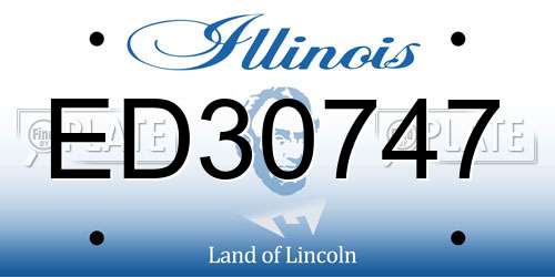 ED30747 Illinois License Plate