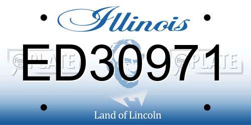 ED30971 Illinois License Plate