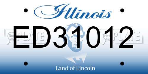 ED31012 Illinois License Plate