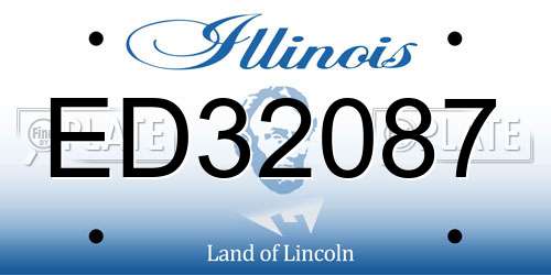 ED32087 Illinois License Plate
