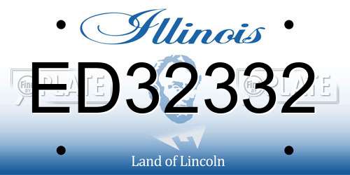 ED32332 Illinois License Plate