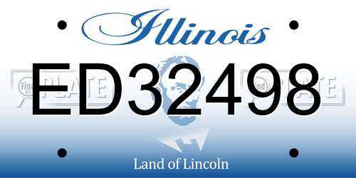 ED32498 Illinois License Plate