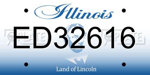 ED32616 Illinois License Plate