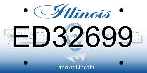 ED32699 Illinois License Plate