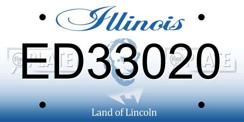 ED33020 Illinois License Plate