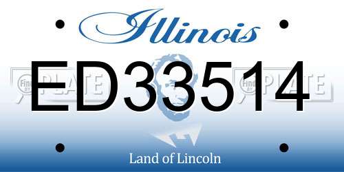 ED33514 Illinois License Plate