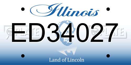 ED34027 Illinois License Plate