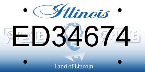 ED34674 Illinois License Plate