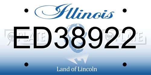 ED38922 Illinois License Plate