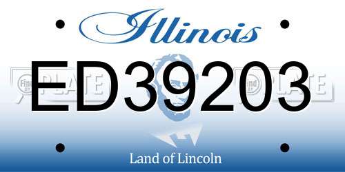 ED39203 Illinois License Plate
