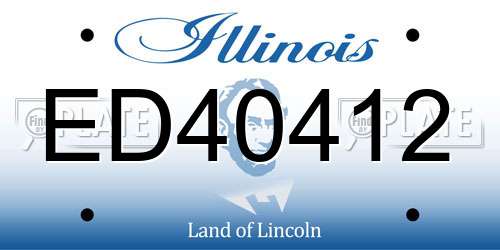ED40412 Illinois License Plate
