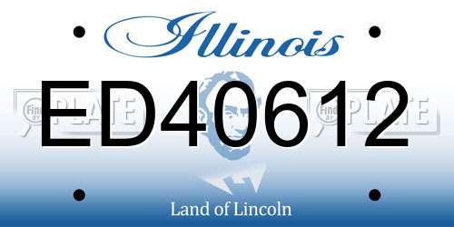 ED40612 Illinois License Plate