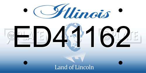 ED41162 Illinois License Plate
