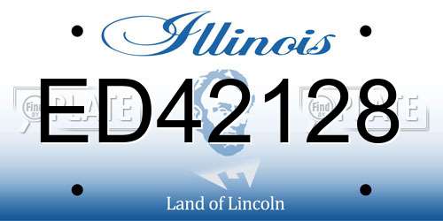 ED42128 Illinois License Plate