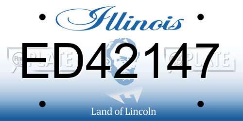 ED42147 Illinois License Plate