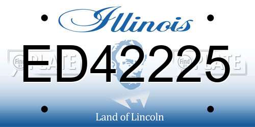 ED42225 Illinois License Plate