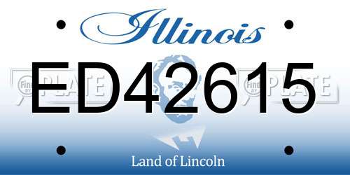 ED42615 Illinois License Plate