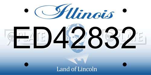 ED42832 Illinois License Plate