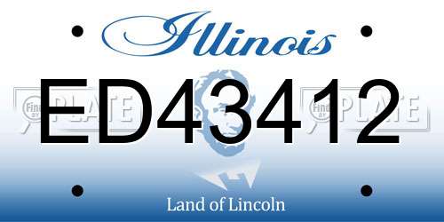 ED43412 Illinois License Plate