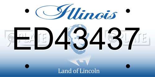 ED43437 Illinois License Plate