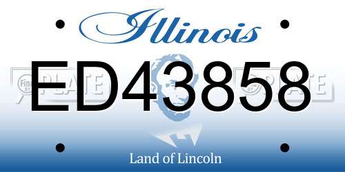ED43858 Illinois License Plate