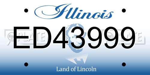ED43999 Illinois License Plate