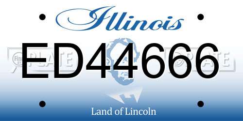 ED44666 Illinois License Plate