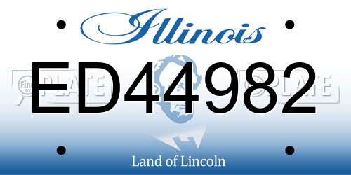 ED44982 Illinois License Plate