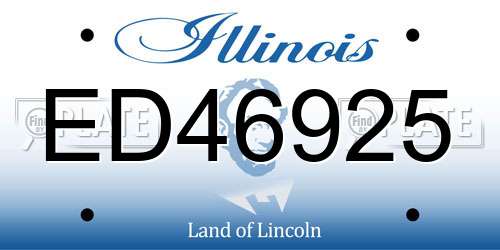 ED46925 Illinois License Plate