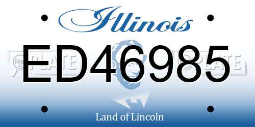 ED46985 Illinois License Plate