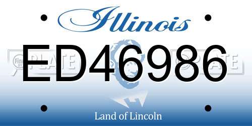 ED46986 Illinois License Plate