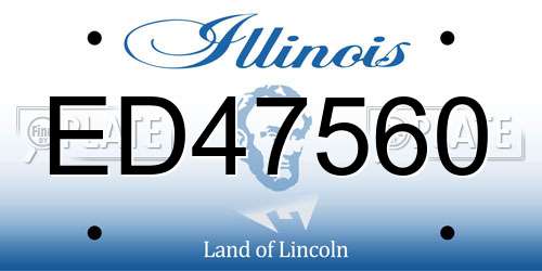 ED47560 Illinois License Plate